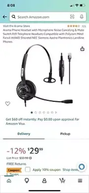 ARAMA Call Center USB Headset with Microphone Noise Cancelling & Audio Controls
