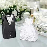 Haofy 100Pcs Candy Favor & Treat Bags,Elegant Candy Box Wedding Party Decoration for Weddings and Bridal Showers (Tutcoat)