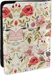 [JEJEA] Rustic Rose Flower Print Travel Organizer Credit Cards Case Passport BookPassport Holder Cover Wallet forTraveling,, Black, One Size