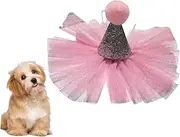 Kisangel 1 Set Pet Birthday Hat Reusable Cat Dog Birthday Party Headdress with Lace Scarf Durable Comfortable for Pet Celebrations for Cats and Dogs