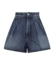 Sportmax Logo Patch Denim Shorts 36,38,40 Blue