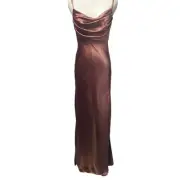 New Revelry Skye Satin Desert Rose Bridesmaid Dress Womens 4 Petite maxi Prom