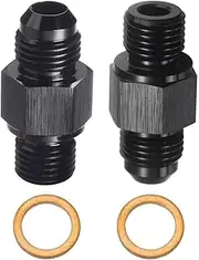 Cotonlake 6AN Male Flare to 1/4" NPSM Transmission Cooler Adapter Fitting Aluminum Black,6AN Fittings,Fits TH350 TH400 4L60E 700R4 200-4R TR6060 AOD 4R100 4R70W C5, 2PCS