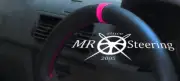 FOR RENAULT ESPACE 1997-2014 BLACK LEATHER STEERING WHEEL COVER + HOT PINK STRAP
