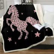 Pink Unicorn Throw Blanket