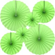 Pack of 6 Hanging Paper Fans Party round Decoration Paper Fans for Tea Party Bir