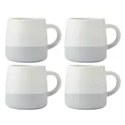 4PK Mikasa 400ml Reactive Glaze Coffee Mug Cup Stoneware Drinkware w/Handle Grey
