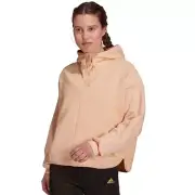 Adidas Womens Size XL Sherpa Hoodie Essentials Golden Logo Fleece Sweatshirt