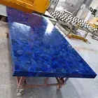 Natural Gemstone Random Work Reception Table Top Rectangle Marble Dining Table