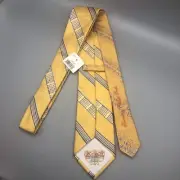 Robert Graham Mens Silk Tie Necktie Yellow & Blue Striped Knowledge Wisdom Truth
