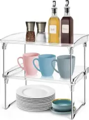Set of 2 Kitchen Countertop Organizer, Stackable Shelf 12.4“x8.8”x6.7“