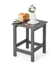 14'' Outdoor Poolside HDPE Weather-Resistant Adirondack Square Side Coffee Table