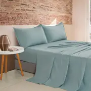CleverPolly Vintage Washed Microfibre Sheet Set Seafoam (Single, King Single, Double, Queen, King)