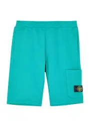 Stone Island Kids Logo Cotton Shorts (10-12 Years) - Teal - 10YR (10 Years) 10YR (10 years)