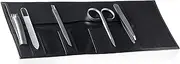 Rubis Travel Manicure Set - Travel Set Deluxe - Nail Scissors Classic, Nail Clippers, Cuticle Pusher, Nail File Glass and Eyebrow Tweezers Classic