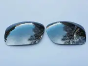 ENGRAVED POLARIZED CHROME SILVER MIRRORED REPLACEMENT LENSES FOR OAKLEY SCALPEL