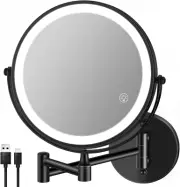 8.5'' Lighted Makeup Mirror with Magnification, Double Sided Dual Touch 1X/10X M