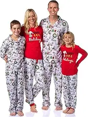 [INTIMO] Peanuts Charlie Brown Snoopy Button Sleep Family Christmas Pajama Set