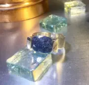 Genuine 925 Sterling Silver Natural Untreated Sapphire Gemstone Ring Size 10.25