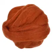 Needle Felting Wool, 3.5 Oz Nature Fibre Wool Yarn Roving (Red Brown)