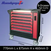 8 Drawer Heavy Duty Steel Mobile Toolbox Garage Workshop Tool Chest Cart Trolley