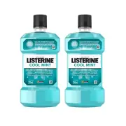 2x250ml Listerine Cool Mint Antiseptic Mouthwash For Fresher & Healthier Mouth