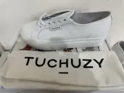 NEW-Superga-2790 Women's White Platform - ‘Exclusive to Tuchuzy ‘ - Size 39 Euro