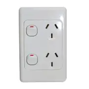 10 x Double 10AMP Power Point GPO - VERTICAL - White Electrical - SAA