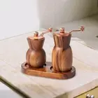 2x Wood Salt and Pepper Shakers Sea Salt Grinder Salt and Pepper Mill Set