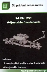 SBS Models 1/35 German Sd.Kfz. 251 ADJUSTABLE FRONT AXLE 3D Printed Set