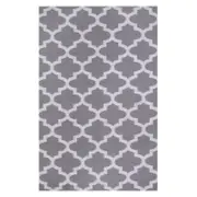 Tangier Grey and White Recycled Plastic Outdoor Rug and Mat