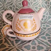 Netflix BRIDGERTON Regal Light Pink Stacking Teacup & Teapot Gift Set