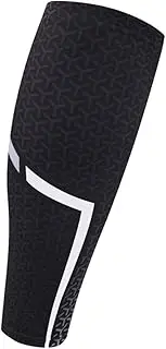 [LANREN] Compression Leggings Calf Sleeve Football Men Support Calf Leg Warmer Elastic Cycling Running Sports Lower 1pc Leg Sleeve (Color : Black, Size : Medium)