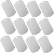 DECOMELODY 12pcs Aluminum Blank Tags for DIY Engraving Reusable Stamping Blanks Lightweight and Easy to Attach Tags for Pet Identification and Calf Labeling