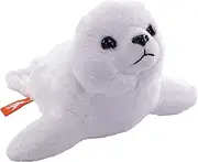 Wild Republic Pocketkins Eco Harp Seal, Stuffed Animal, 5 Inches, Plush Toy, Made from Recycled Materials, Eco Friendly