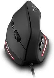 zelotes Ergonomic Mouse, 3200 DPI Vertical PC Mouse, 6 Buttons USB Computer Mouse, Gaming Mouse with Cable, Prevention Against Mouse Arm, Black