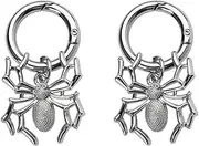 [Kefley] Gothic Spider Boots Charm Silver Metal Spider Charms for Bags Wallet Car Keys Shoelace Shoe Charms for Sneakers Shoes Chains Punk Goth Halloween Shoes Accessories Jewelry