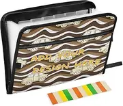 Custom Accordion Document File Folder Expanding 13 Pockets A4 Letter Size Customizable Filing Wallet with Zipper Closure for Business Wave Pattern Cartoon Car Khaki organizador