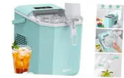 Ice Maker Countertop, Portable Ice Machine with Carry Handle, Self-Cleaning