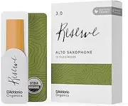 D'Addario Organic Reserve Alto Saxophone Reeds - Sax Reeds - Individually Sealed - 3.0 Strength, 10 Pack
