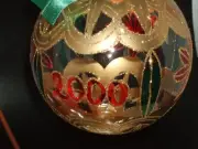 WATERFORD Holiday Heirlooms MILLENIUM BALL 2000 Blown Glass ORNAMENT Italy NIB