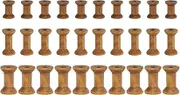 Wooden Empty Spools Unfinished Wood Thread Spools, 1.2"/1.6"/2" Fit for Embroidery and Sewing Machines Crafts Wire Weaving Bobbins (30Pcs, Brown)