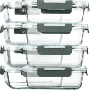 [8-Pack,30 Oz] Glass Meal Prep Containers,Glass Food Storage Containers,Airtight