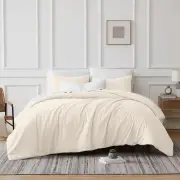 Renee Taylor 700 Thread Count Tencel Lyocell Fibre and Cotton Ivory Quilt Cover Set