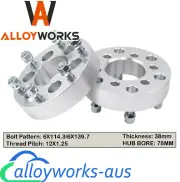 2Pcs 38mm 6Stud Wheel Spacers For Nissan Navara D40 FRONTIER PATHFINDER M12X1.25