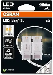 OSRAM LEDriving SL, ≜ P27/7W, Amber, Double Blister (2 lamps), LED Retrofit, offroad use only