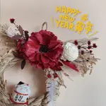 🤖️ 限量手作 招財貓 注連繩 稻米 日本新年 過年年禮 新年盆花 花環 新年賀禮 新年 新春桌花 貓咪