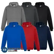 Kids Crew Hoodie Jumper Pullover Hooded Plain Casual Classic Boys Girls SW760K