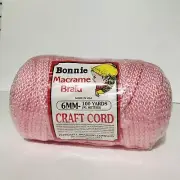 Pepperell Bonnie Macrame Braid Craft Cord 6mmX100yd Pink