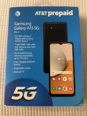 NEW! AT&T Prepaid Samsung Galaxy A13 5G 64GB Black SM-A136U Smartphone/Cellphone